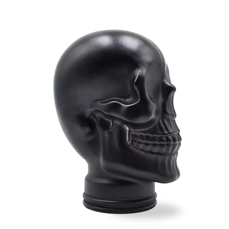 Glas KOPFHÖRERSTÄNDER TOTENKOPF| 26cm Glaskopf Skulptur | Farbe: M01 schwarz