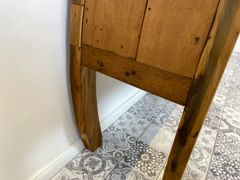 Boatwood by WMK # Formschöne Kommode mit zwei Schubladen , ein aus altem Bootsholz handgefertigtes Unikat aus massivem Teakholz