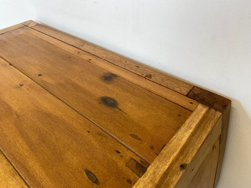 Boatwood by WMK # Formschöne Kommode mit zwei Schubladen , ein aus altem Bootsholz handgefertigtes Unikat aus massivem Teakholz
