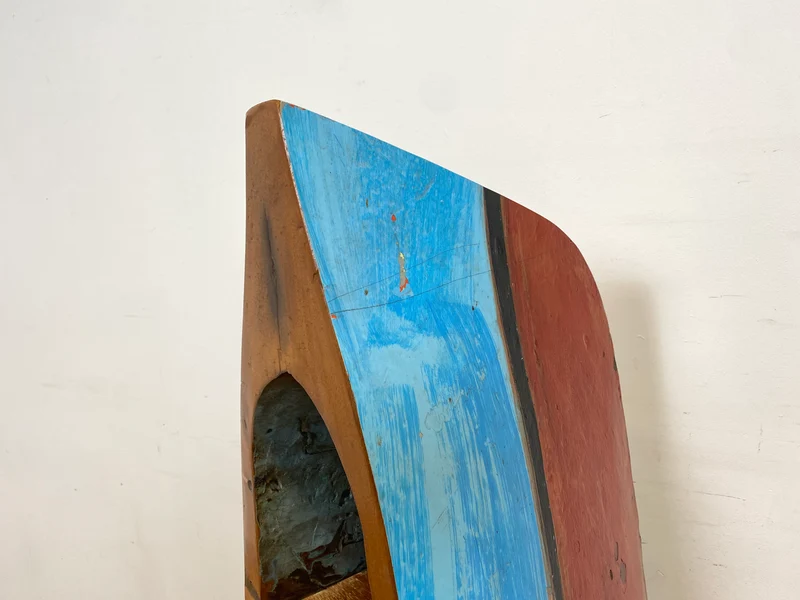 Boatwood by WMK # Außergewöhnliches Regal gebaut aus echtem Fischerboot, ein handgefertigtes Unikat aus massivem Teakholz
