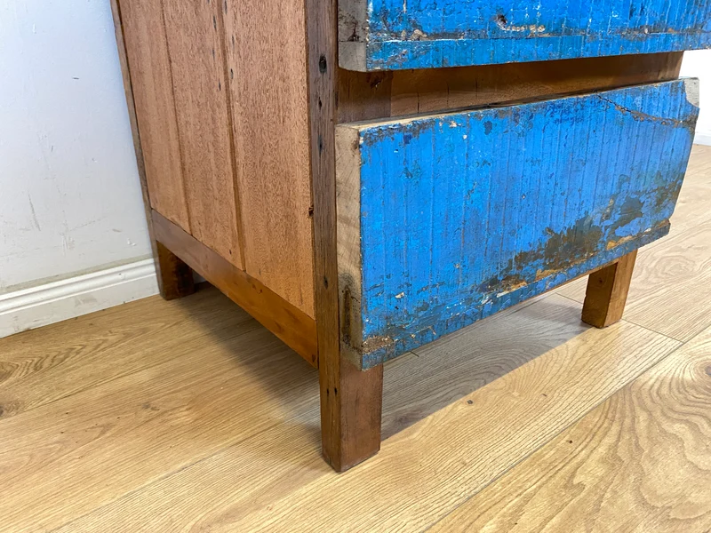 Boatwood by WMK # Sehr schöne Kommode mit Schubladen, ein aus altem Bootsholzhandgefertigtes Unikat aus massivem Teakholz