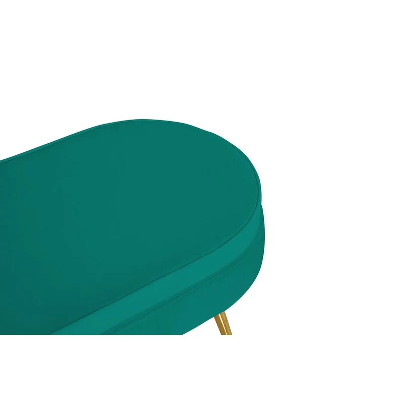 Ovaler Sitzpouf in Samtoptik – Grün/Gold, 99 cm