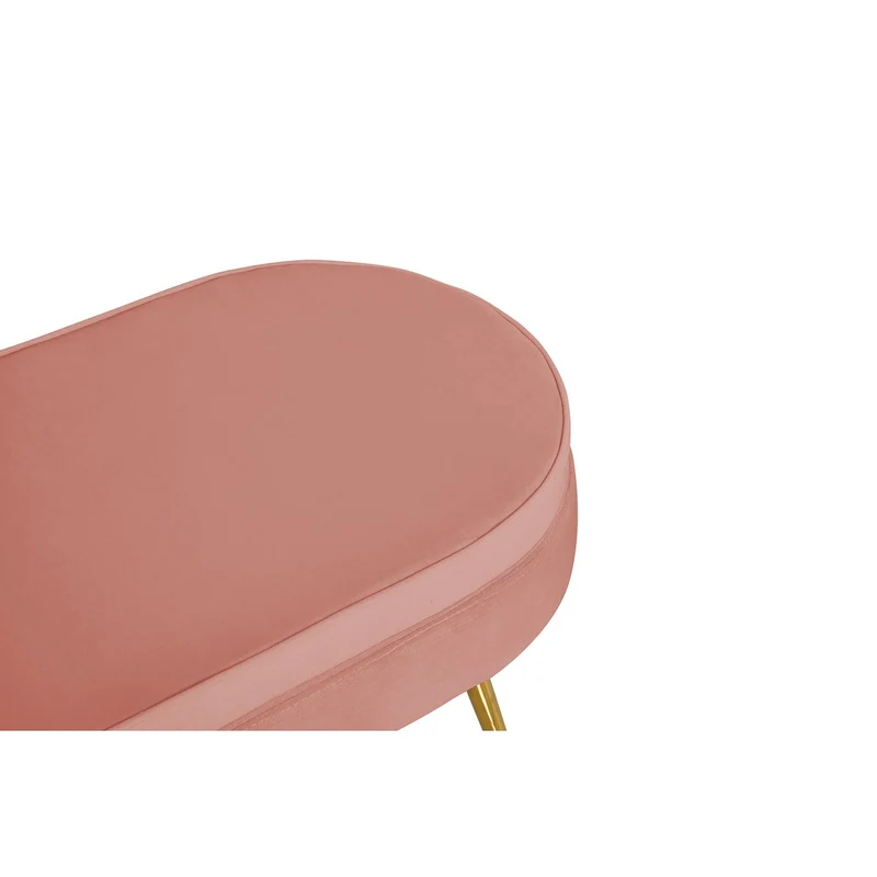 Ovaler Sitzpouf in Samtoptik – Rosé/Gold, 99 cm