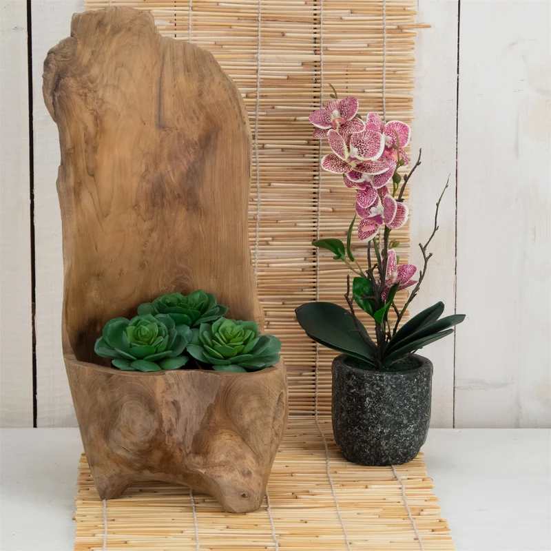 TEAK ÜBERTOPF "POT" | Teakholz, 40 cm | Wurzelholz Schale