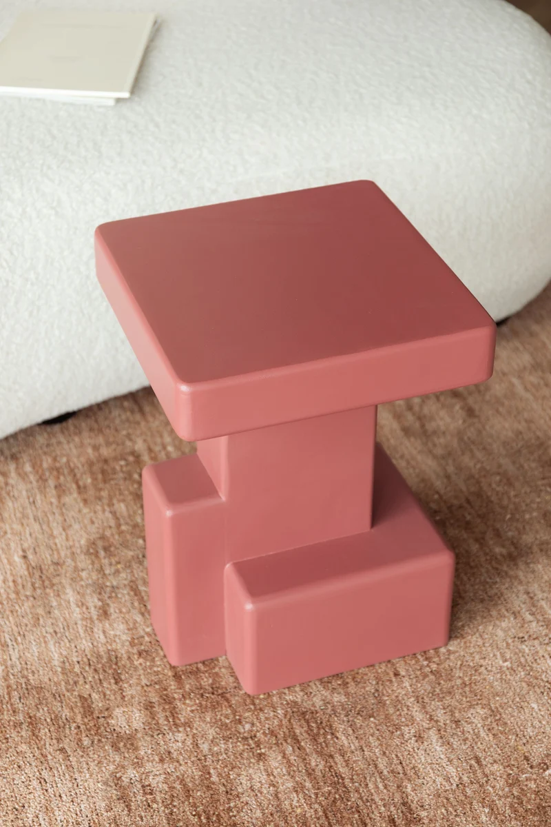 White Label Living Beistelltisch Blast Marsala – MDF, 35 × 35 × 50 cm