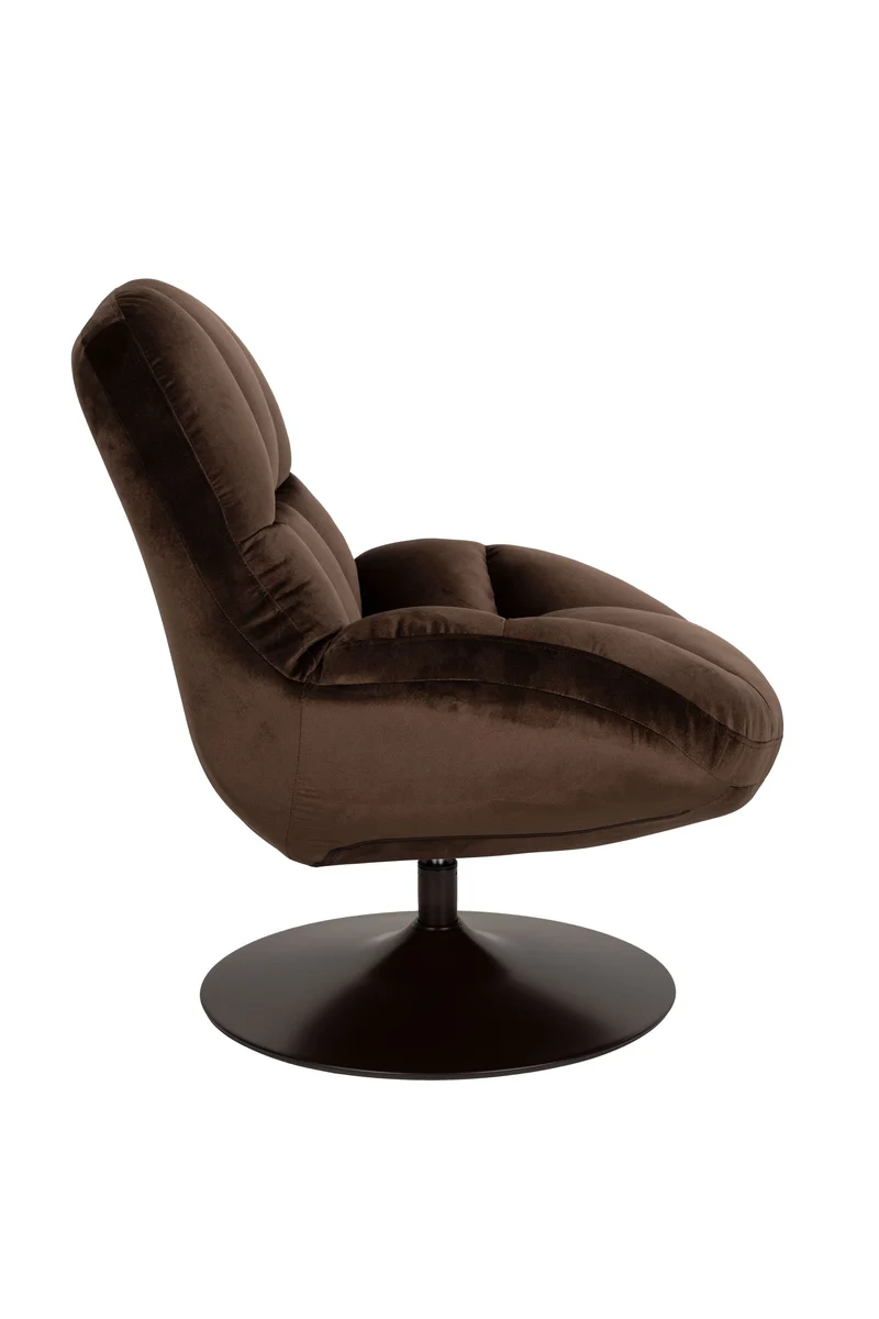 White Label Living Loungesessel Beefy – Braun, Polyester, 84,5 × 76,5 × 84,5 cm