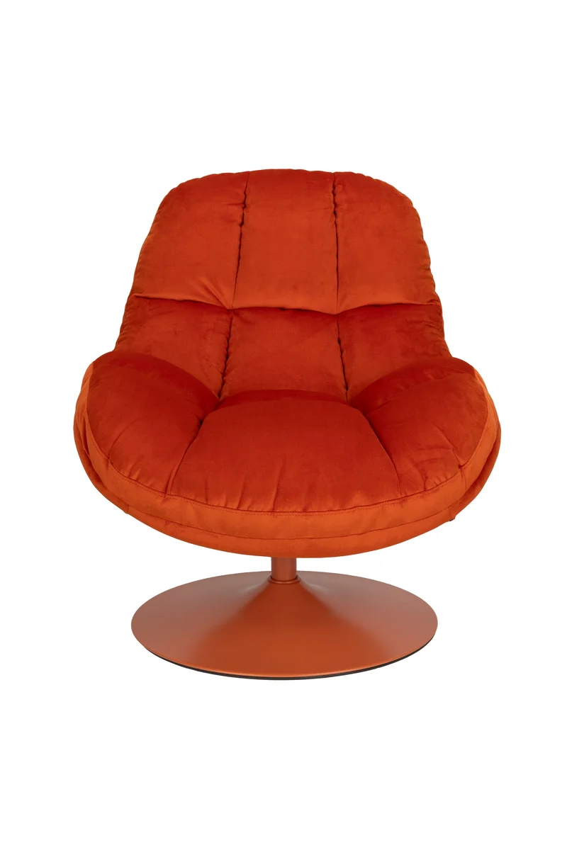 White Label Living Loungesessel Beefy – Orange, Polyester, 84,5 × 76,5 × 84,5 cm