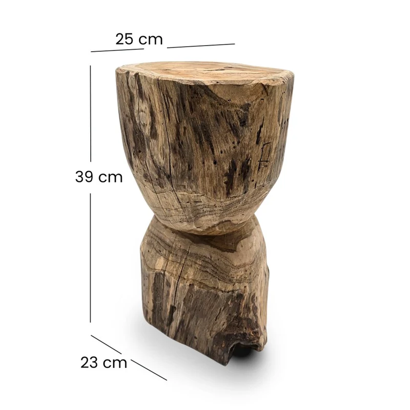 BEISTELLTISCH "MESH" | Teak | Holz Blumen Hocker, Nachttisch