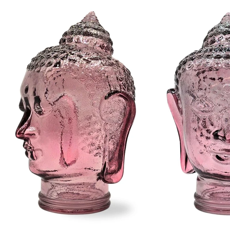 DEKOKOPF BUDDHA | Glas, Dekoration für Garten und Wohnung | Farbe: T08 altrosa