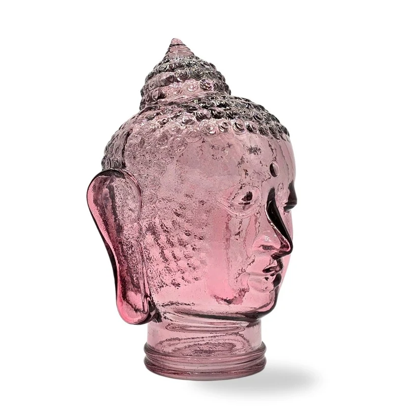 DEKOKOPF BUDDHA | Glas, Dekoration für Garten und Wohnung | Farbe: T08 altrosa