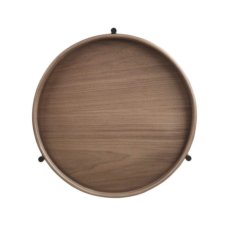 Beistelltisch mit zwei Ablagen – Walnussoptik, Ø 44 cm