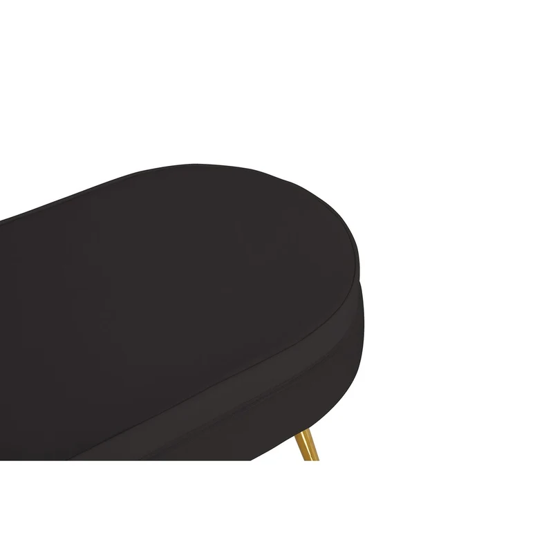 Ovaler Sitzpouf in Samtoptik – Schwarz/Gold, 99 cm