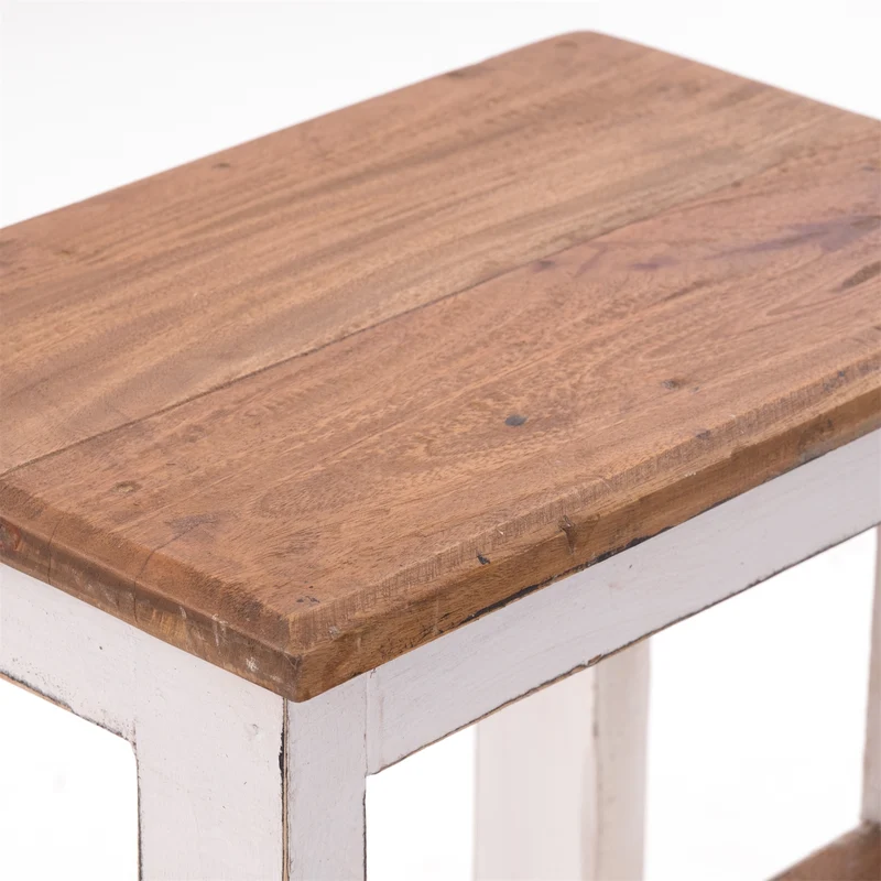 TRITTLEITER "STEP" | 46x37 cm (HxB), Altholz | Tritthocker | Farbe: 06 weiß-landhaus