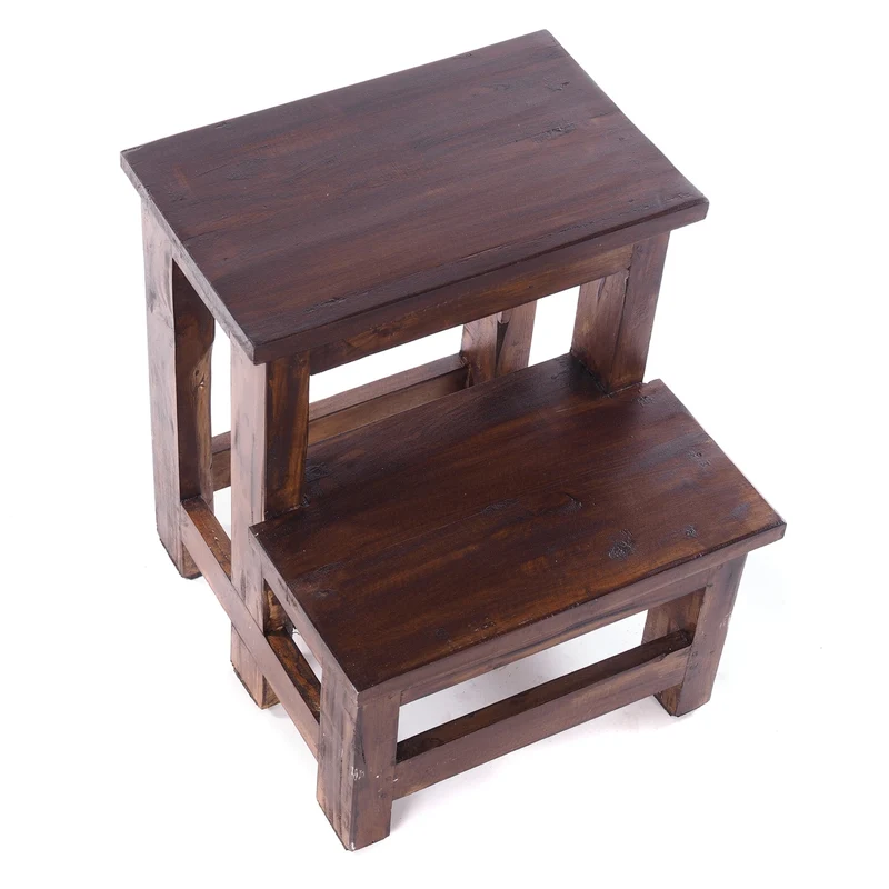 TRITTLEITER "STEP" | 46x37 cm (HxB), Altholz | Tritthocker | Farbe: 03 dunkelbraun