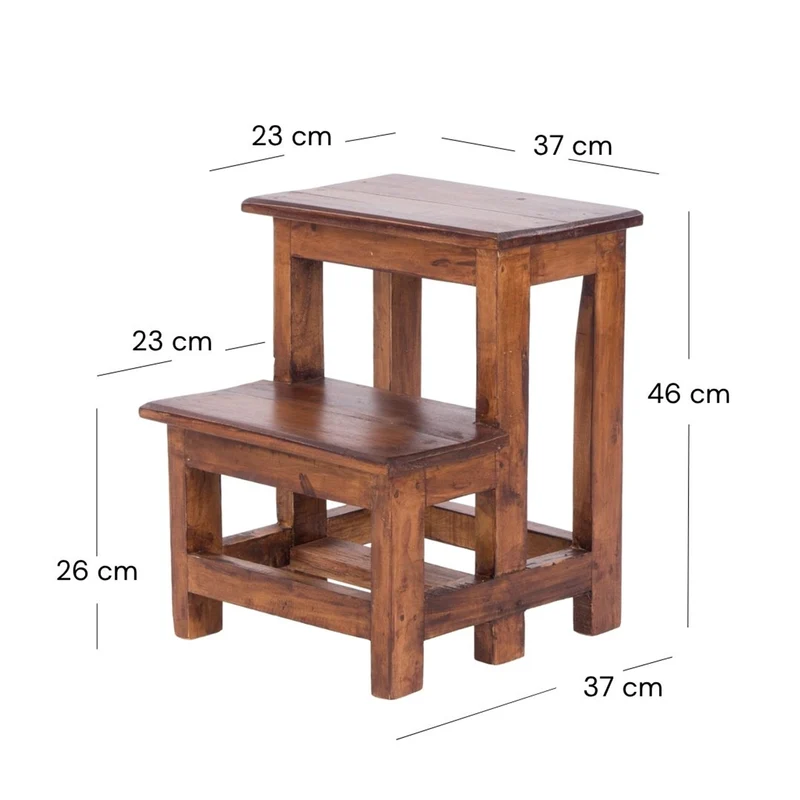 TRITTLEITER "STEP" | 46x37 cm (HxB), Altholz | Tritthocker | Farbe: 02 hellbraun