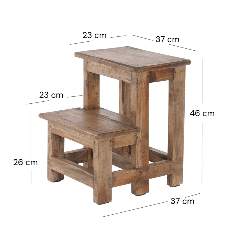 TRITTLEITER "STEP" | 46x37 cm (HxB), Altholz | Tritthocker | Farbe: 01 natur-vintage
