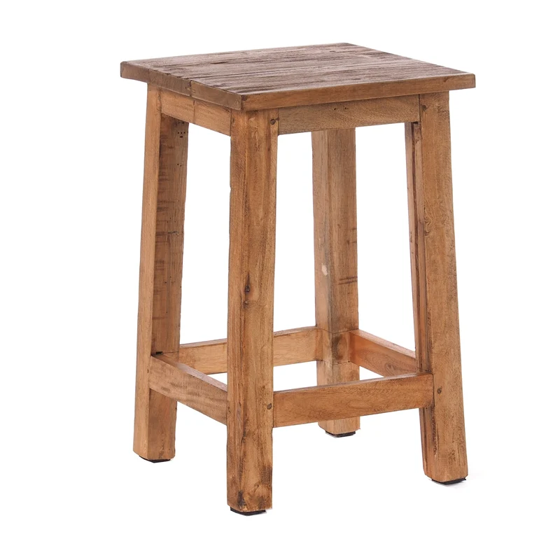 Sitzhocker MADERO | 48x30cm(HxB), Recyclingholz, Holzhocker, Hocker | Farbe: 01 natur-vintage