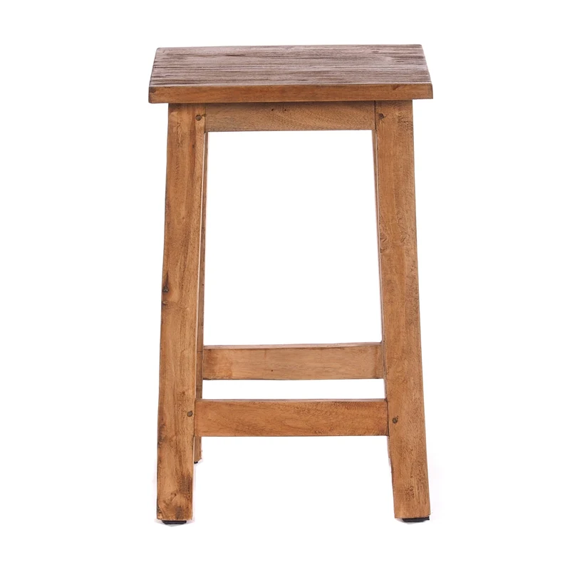 Sitzhocker MADERO | 48x30cm(HxB), Recyclingholz, Holzhocker, Hocker | Farbe: 01 natur-vintage