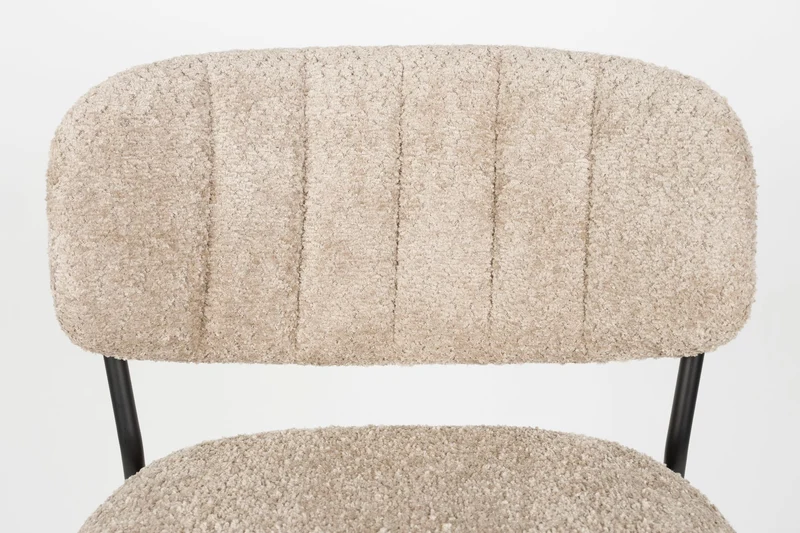 White Label Living Tresenhocker Jolien Schwarz/Beige Bouclé – 54 × 47 × 89 cm, 2er-Set
