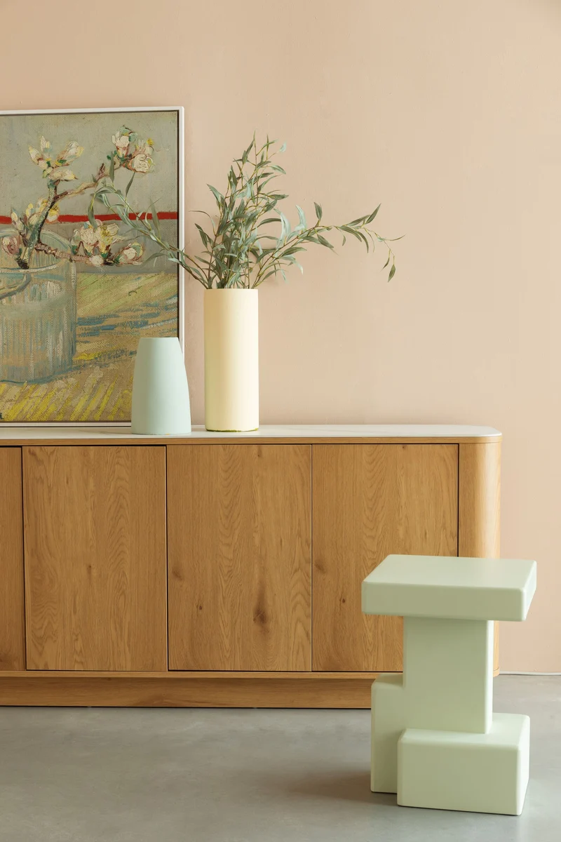 White Label Living Sideboard Hoch Almira – Eiche, Spanplatte, 40 × 180 × 75 cm