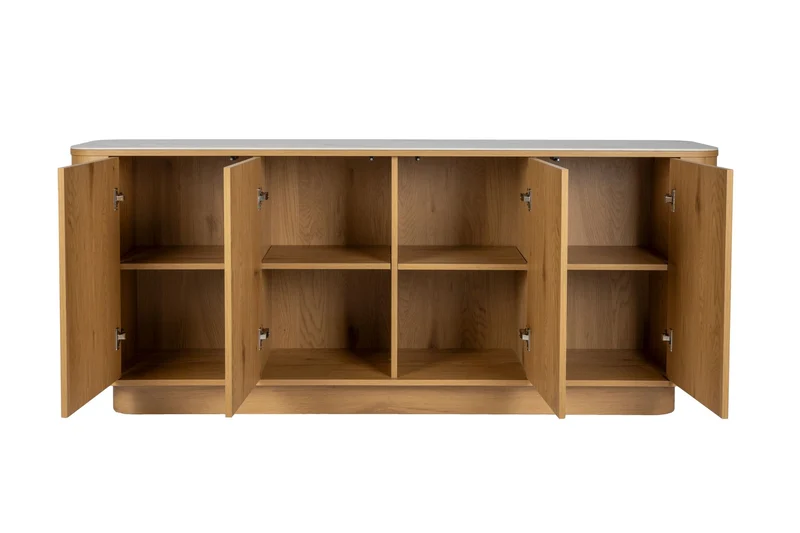 White Label Living Sideboard Hoch Almira – Eiche, Spanplatte, 40 × 180 × 75 cm