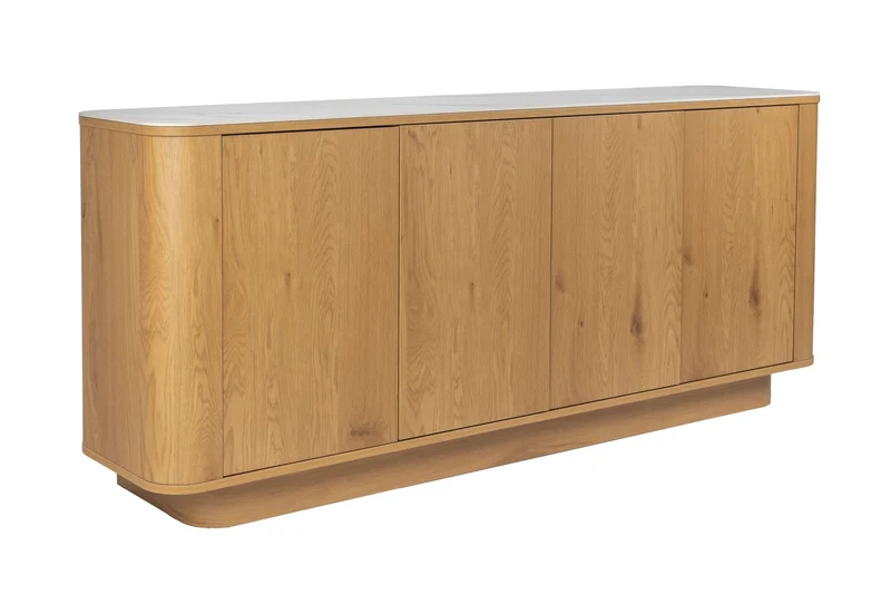 White Label Living Sideboard Hoch Almira – Eiche, Spanplatte, 40 × 180 × 75 cm