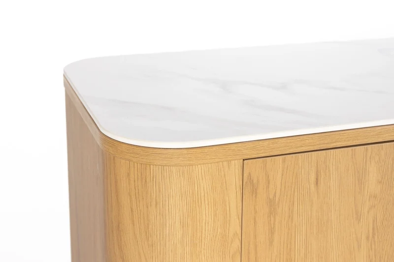 White Label Living Sideboard Hoch Almira – Eiche, Spanplatte, 40 × 180 × 75 cm