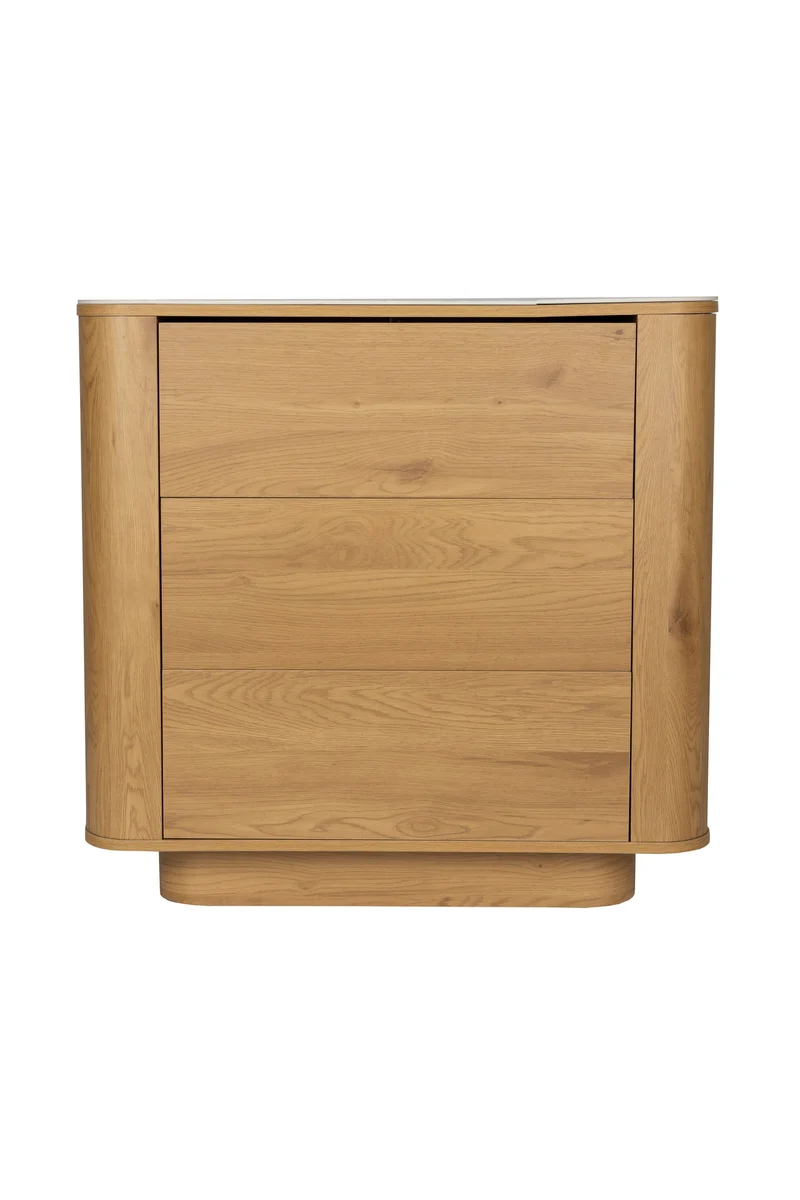White Label Living Kommode Almira – Eiche, Spanplatte, 40 × 90 × 80 cm