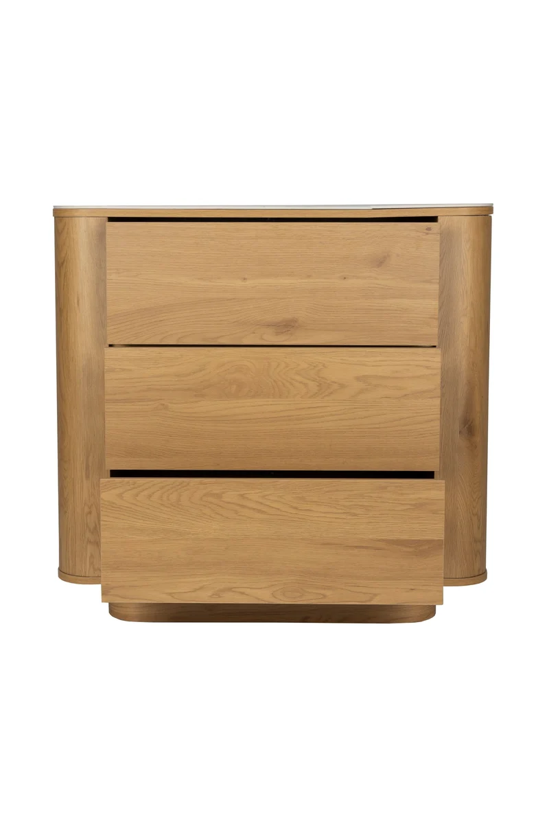 White Label Living Kommode Almira – Eiche, Spanplatte, 40 × 90 × 80 cm