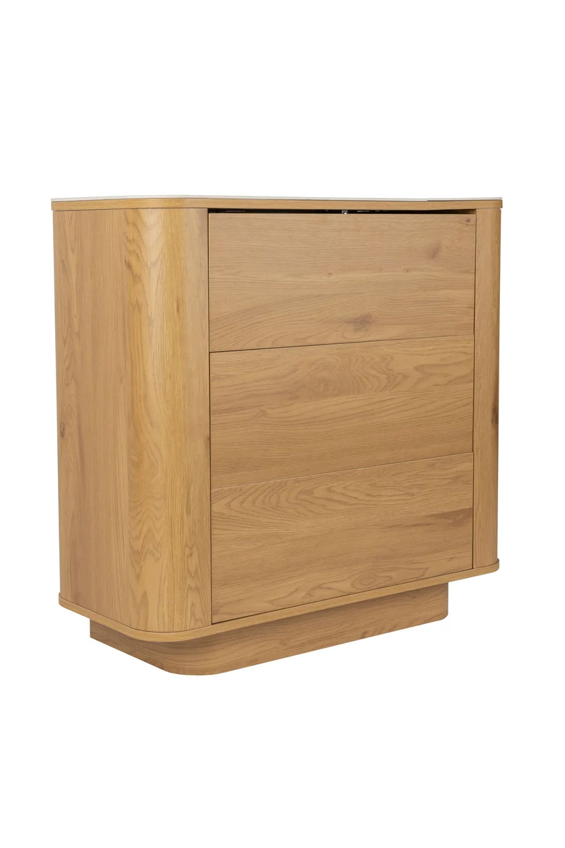 White Label Living Kommode Almira – Eiche, Spanplatte, 40 × 90 × 80 cm