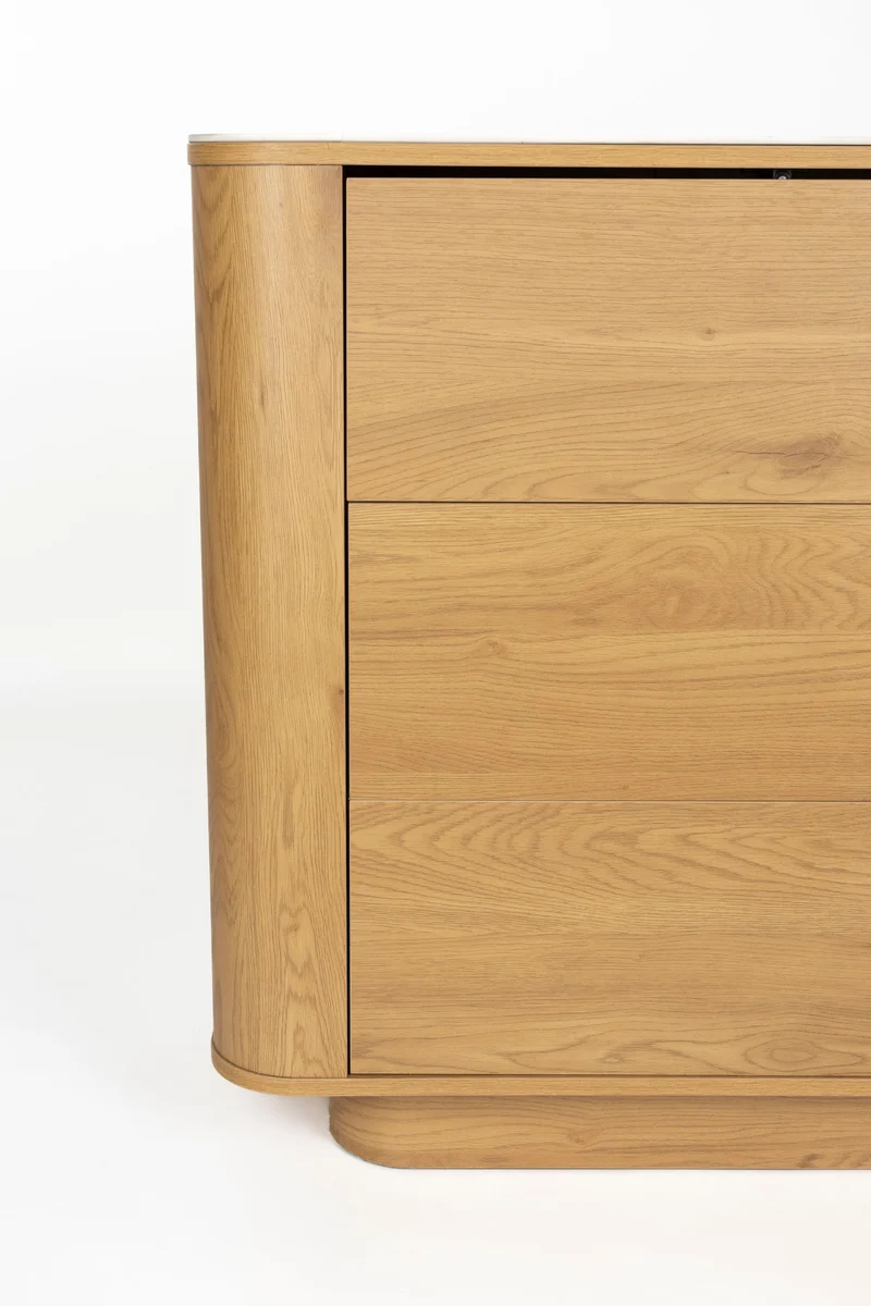 White Label Living Kommode Almira – Eiche, Spanplatte, 40 × 90 × 80 cm