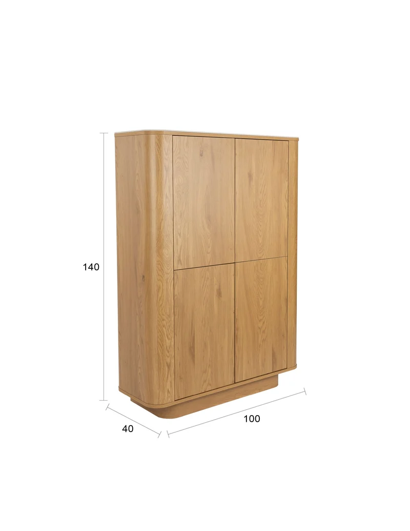 White Label Living Schrank Almira – Eiche, Spanplatte, 40 × 100 × 140 cm