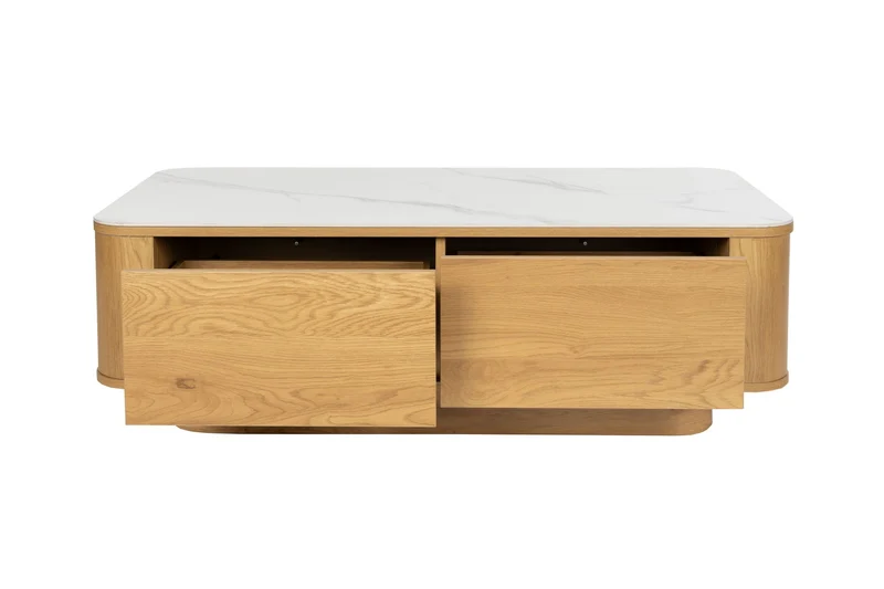 White Label Living Couchtisch Almira – Eiche, Spanplatte, 120 × 60 × 38 cm