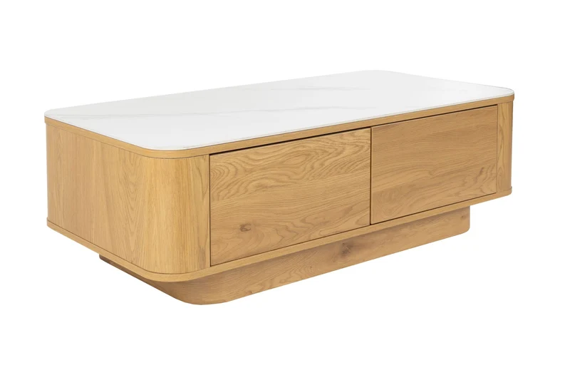 White Label Living Couchtisch Almira – Eiche, Spanplatte, 120 × 60 × 38 cm