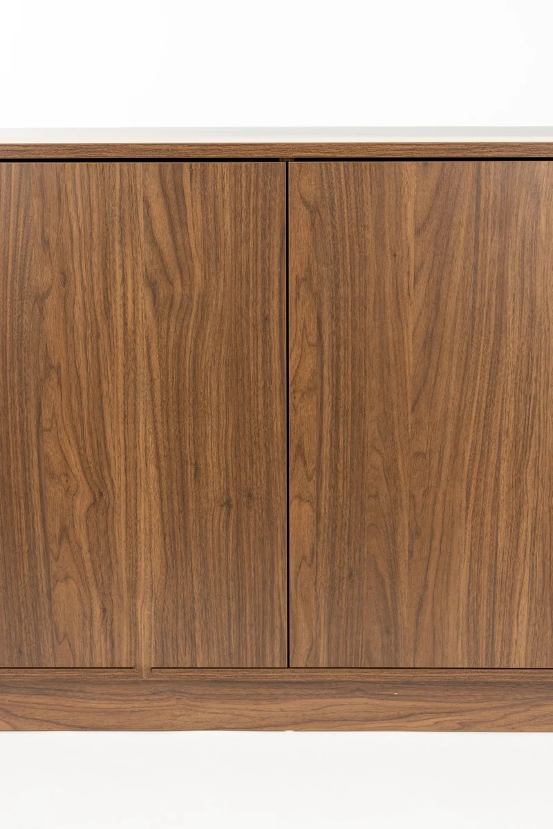 White Label Living Sideboard Hoch Almira – Nussbaum, Spanplatte, 40 × 180 × 75 cm