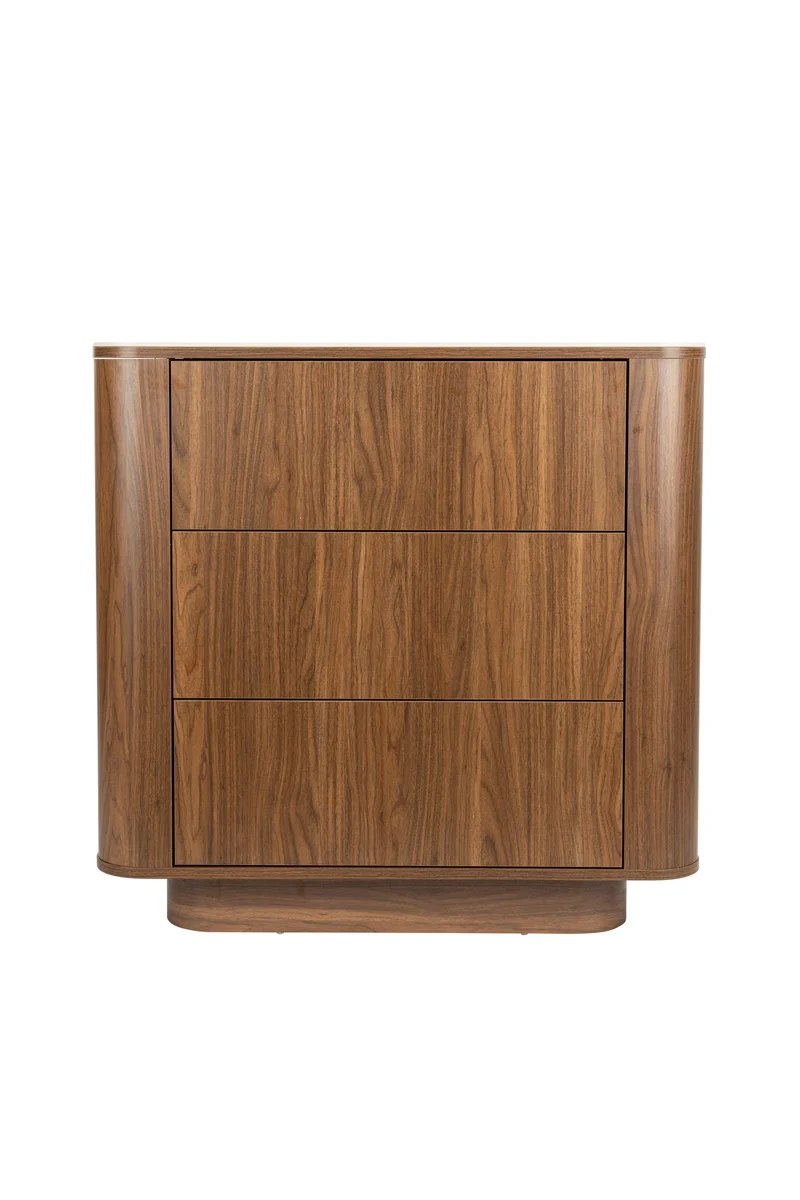 White Label Living Kommode Almira – Nussbaum, Spanplatte, 40 × 90 × 80 cm