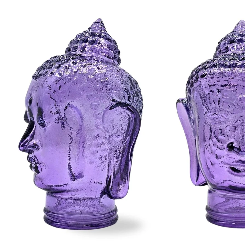 DEKOKOPF BUDDHA | Glas, Dekoration für Garten und Wohnung | Farbe: T05 violett