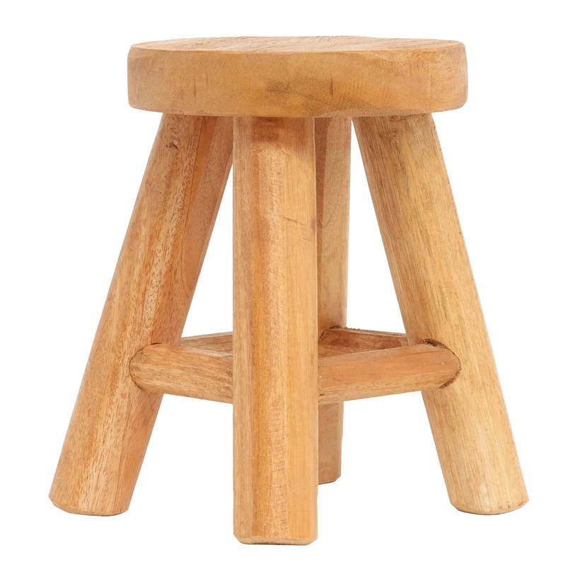 PFLANZEN HOCKER "MALIK" | Mahagoni Holz, 19cm | Kleiner Blumen Schemel