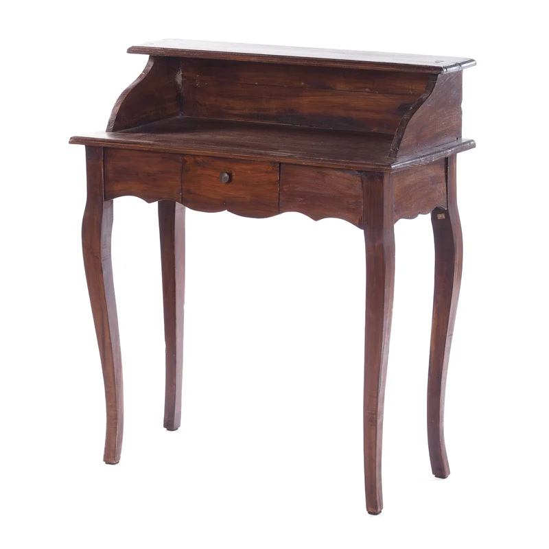 MASSIVHOLZ SEKRETÄR NAPOLEON 92x80cm(HxB) | Massivholz Schreibtisch | Farbe: 03 dunkelbraun