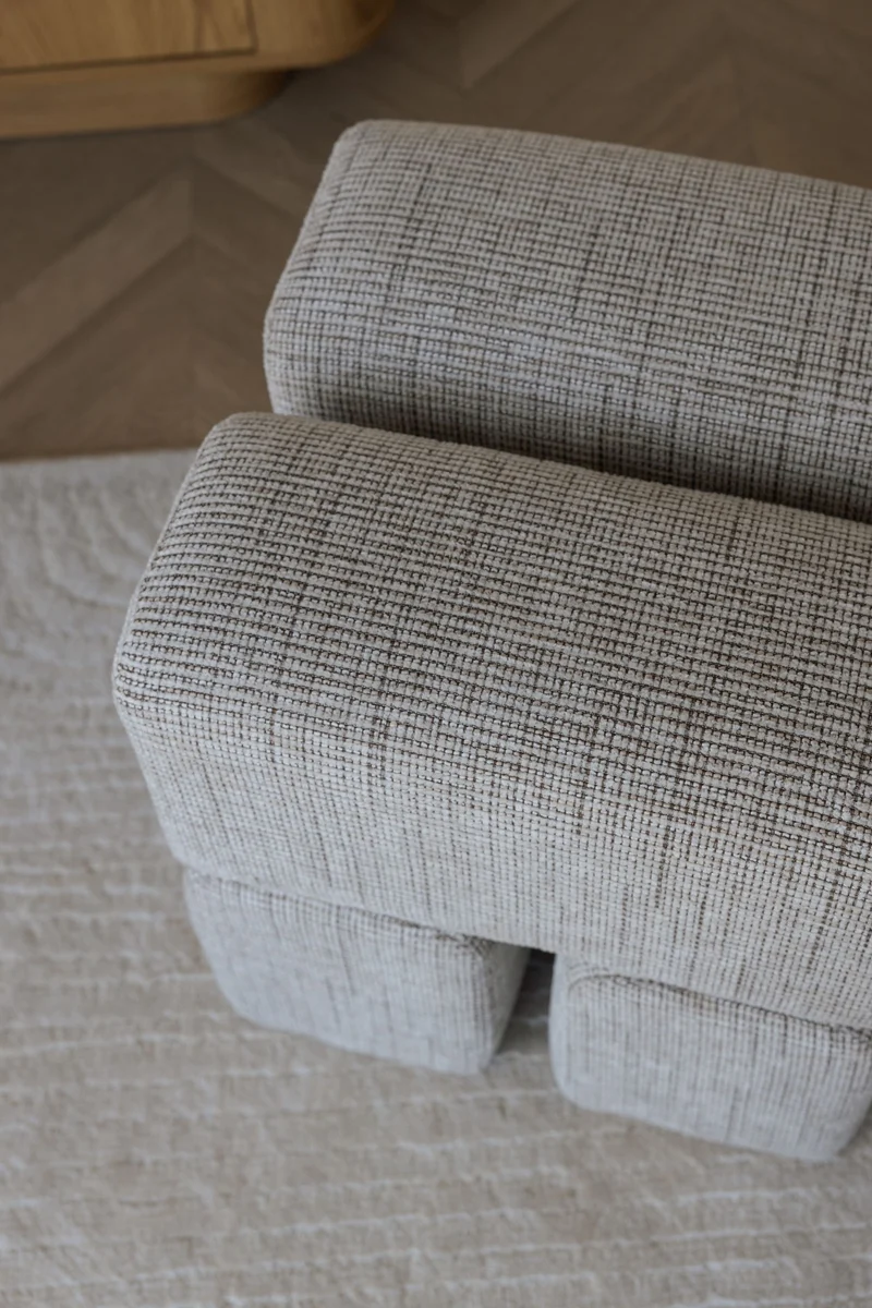 White Label Living Hocker Staple – Grün, Polyester, 40 × 40 × 45 cm