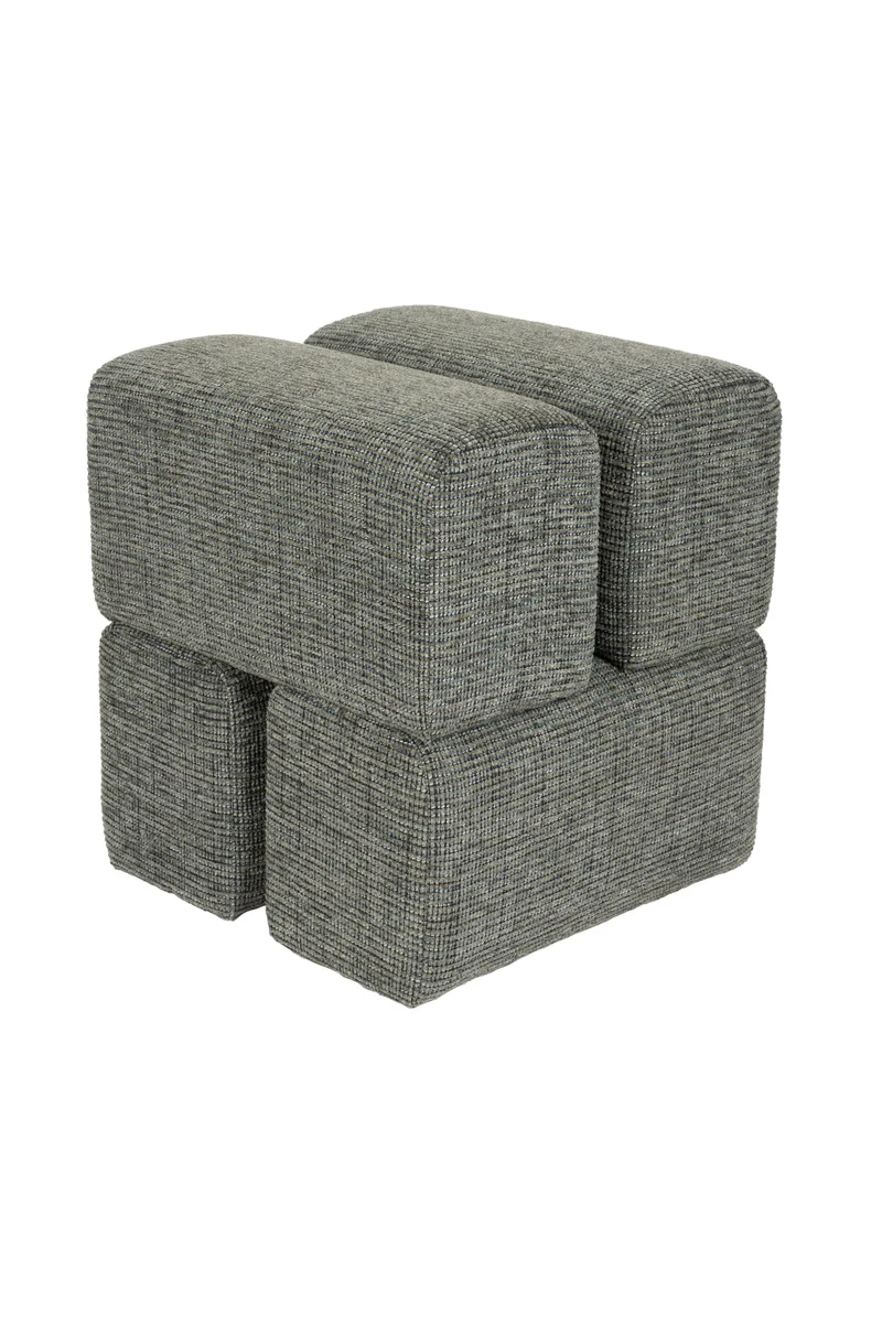 White Label Living Hocker Staple – Grün, Polyester, 40 × 40 × 45 cm