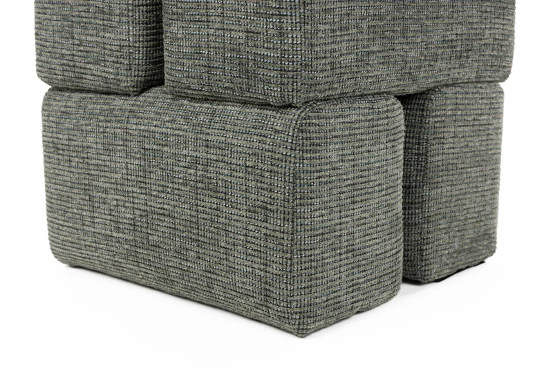White Label Living Hocker Staple – Grün, Polyester, 40 × 40 × 45 cm