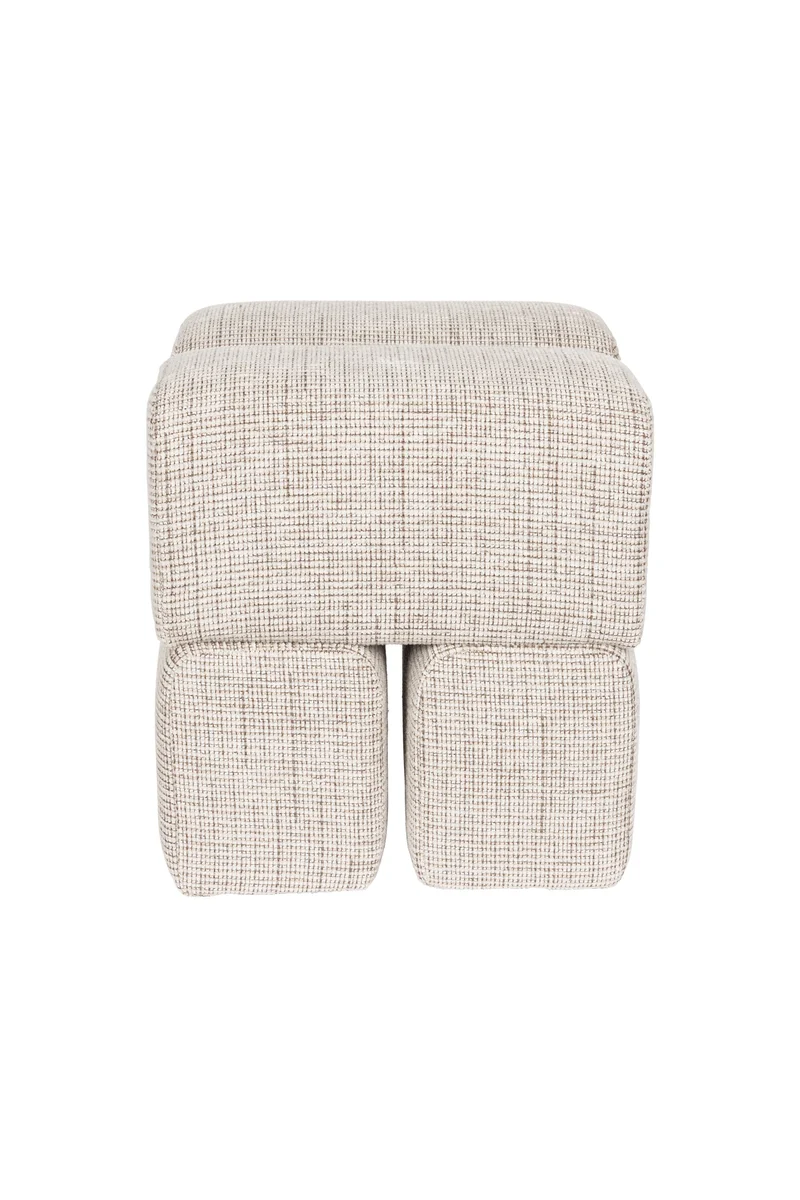 White Label Living Hocker Staple – Braun, Polyester, 40 × 40 × 45 cm