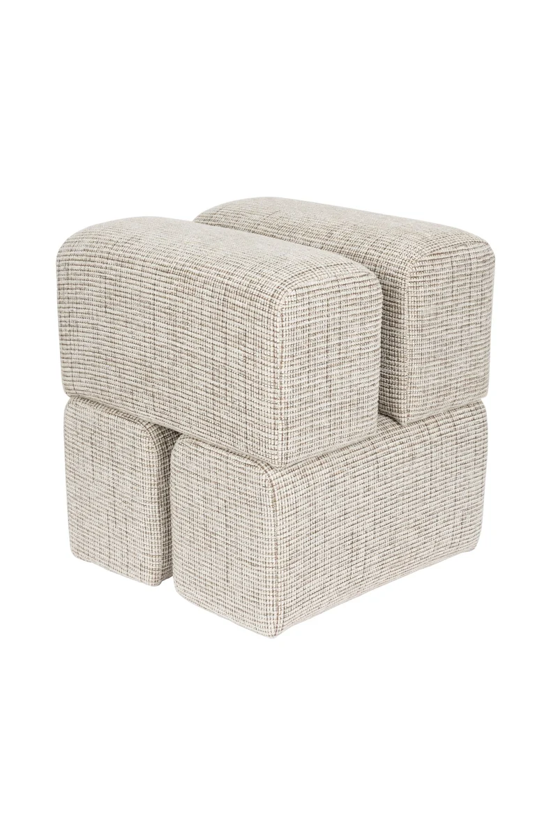 White Label Living Hocker Staple – Braun, Polyester, 40 × 40 × 45 cm