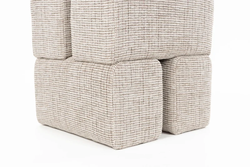 White Label Living Hocker Staple – Braun, Polyester, 40 × 40 × 45 cm