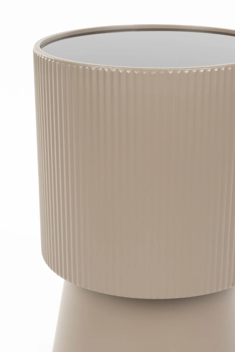 White Label Living Beistelltisch Brian – Beige, Eisen, 33 × 33 × 50 cm