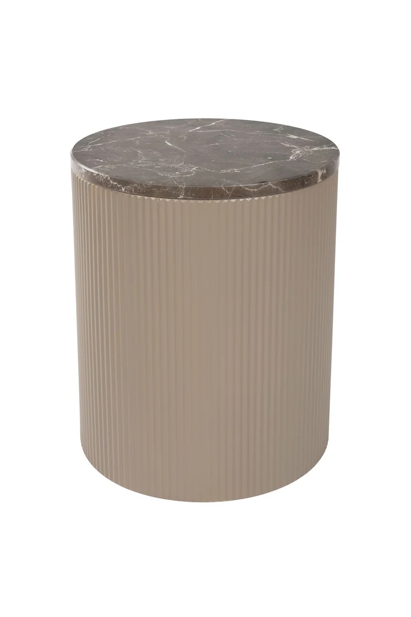 White Label Living Beistelltisch Anna – Beige, Eisen, 35 × 35 × 42 cm
