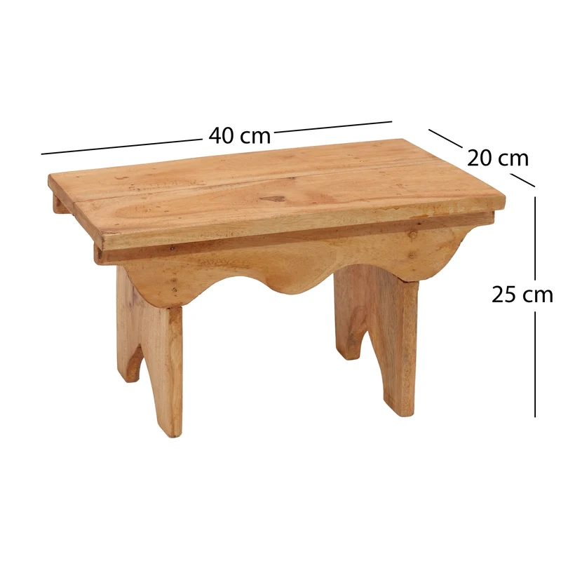 HOCKER "JARNO" | Massivholz, 40cm | Holz Schemel, Natur Blumenhocker