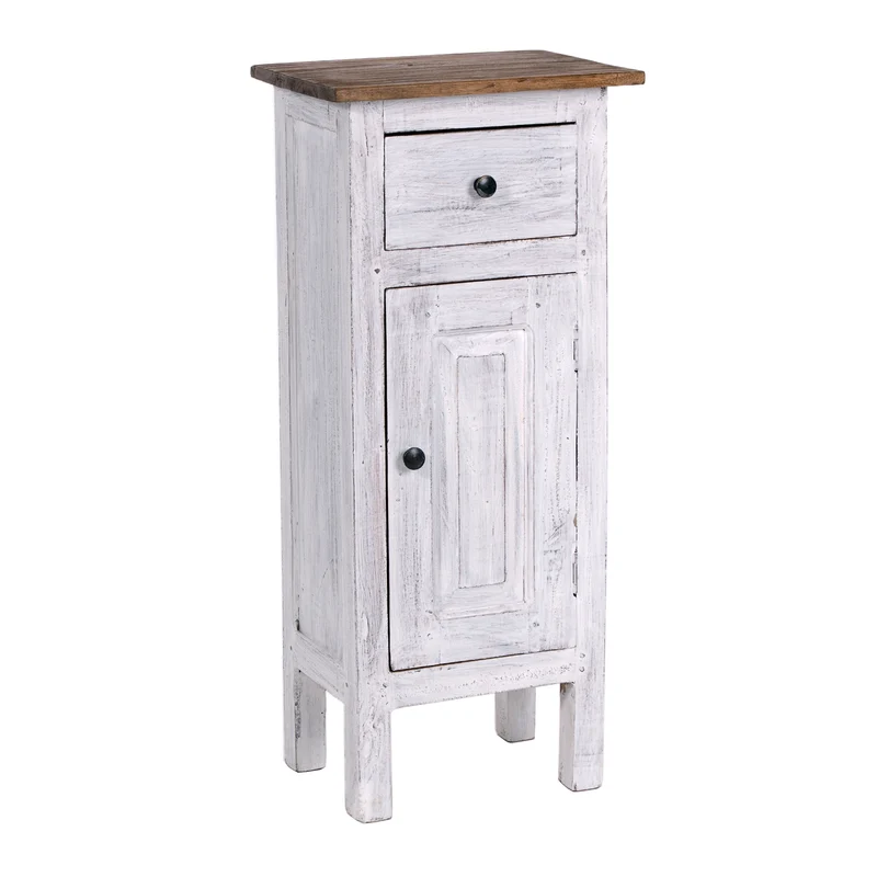 FLURSCHRANK PLANT 80x36cm (HxB) Massivholz | Telefontisch | Farbe: 05 weiß-natur