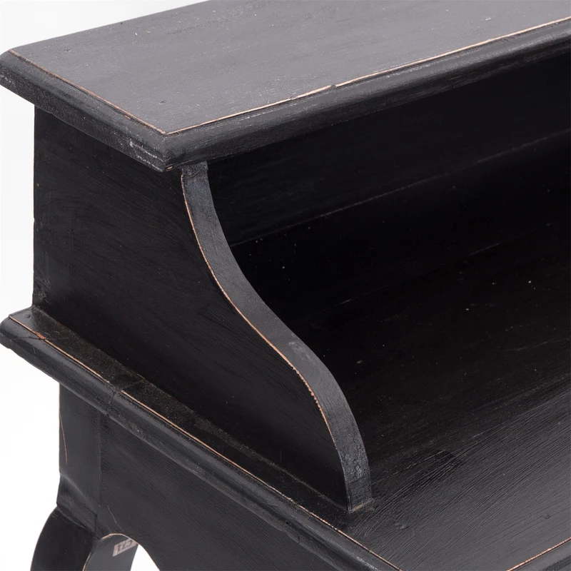 MASSIVHOLZ SEKRETÄR NAPOLEON 92x80cm(HxB) | Massivholz Schreibtisch | Farbe: 09 voodoo - schwarz